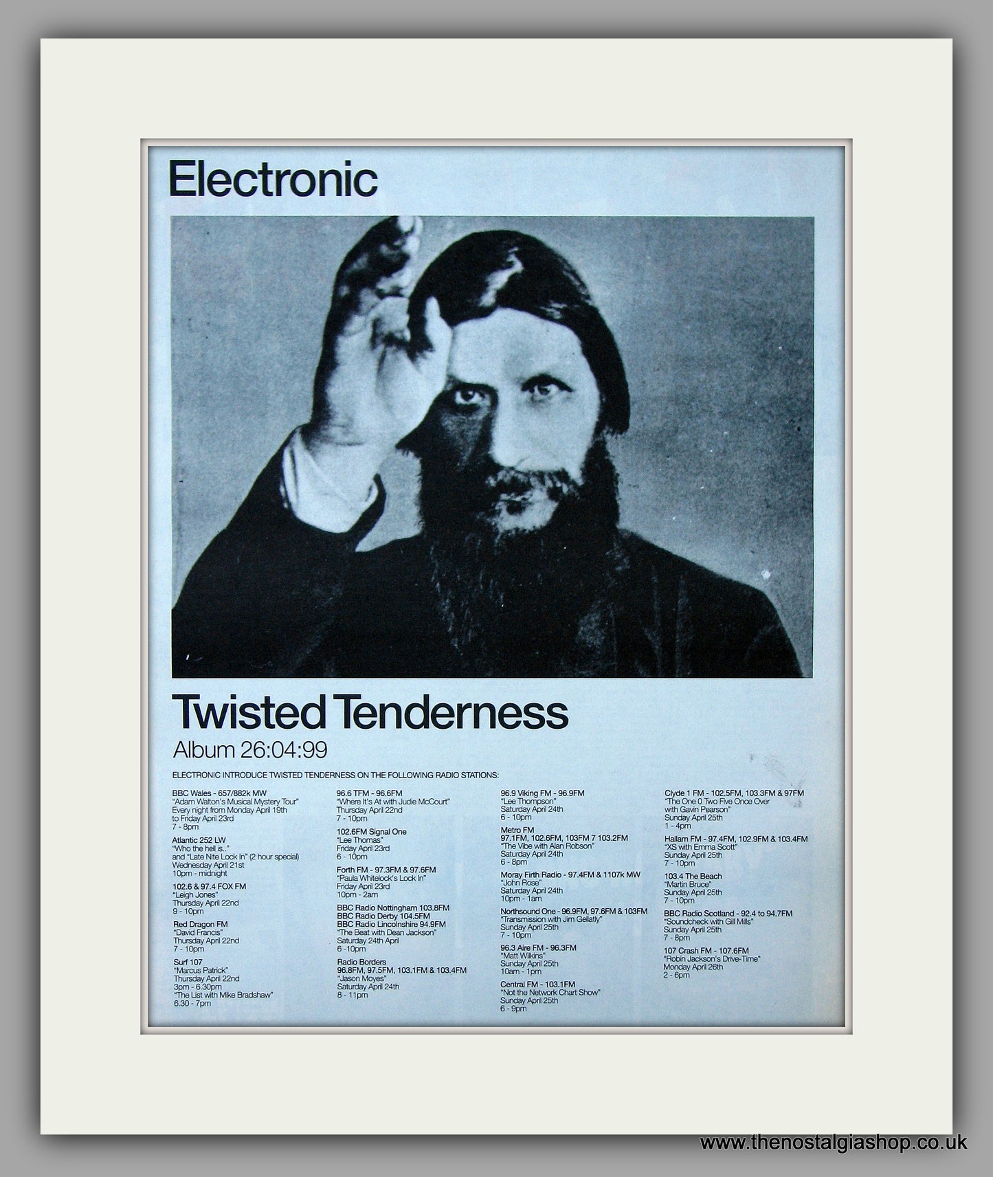 Electronic - Twisted Tenderness.  Original Vintage Advert 1999 (ref AD10747)