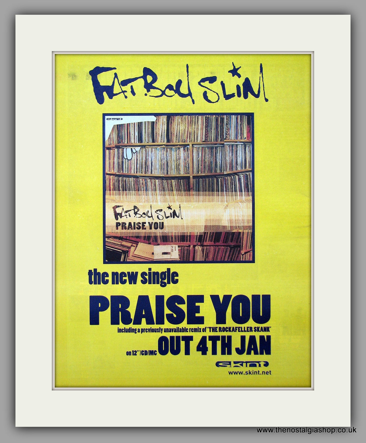 Fat Boy Slim - Praise You.  Original Vintage Advert 1999 (ref AD10749)