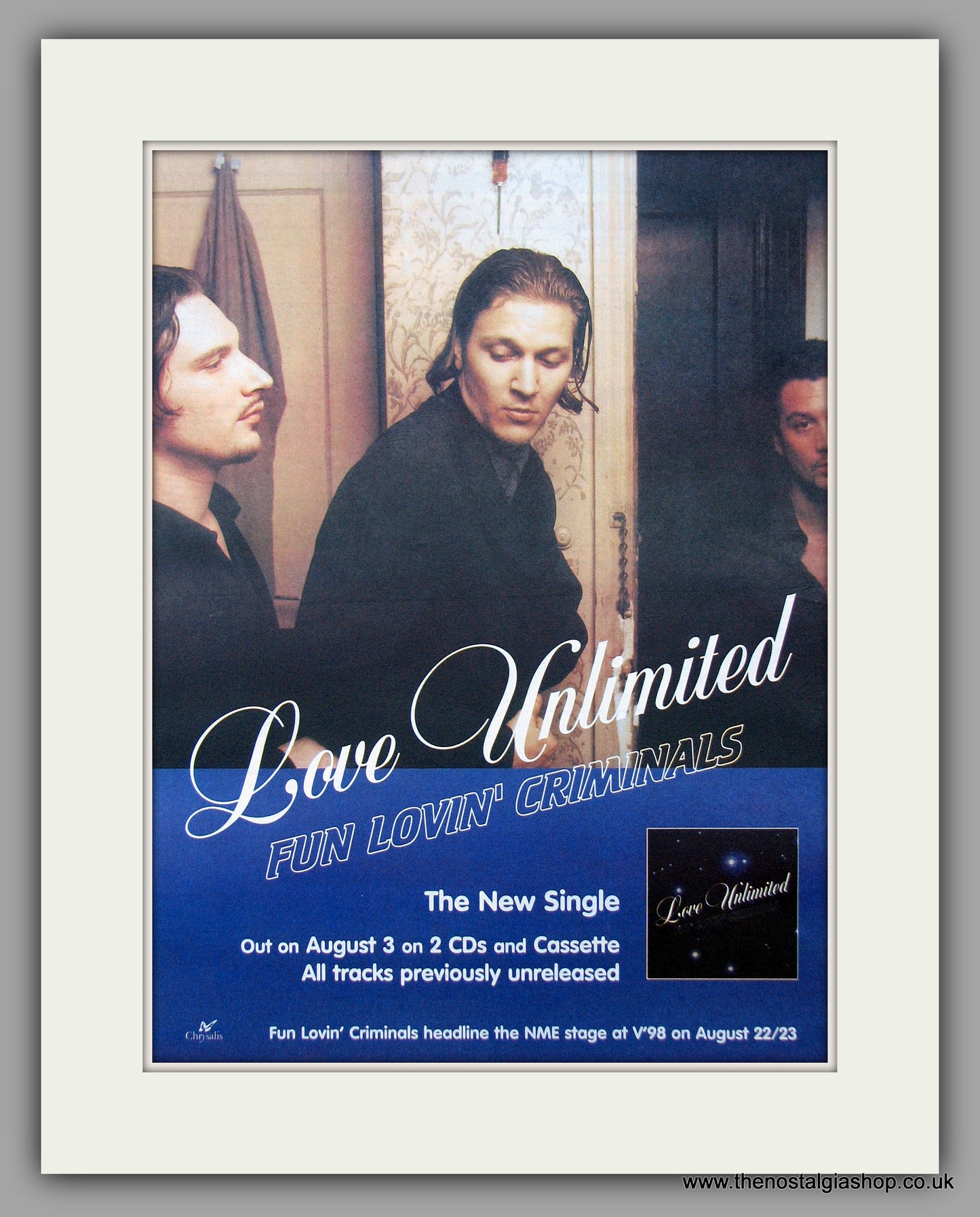 Fun Lovin' Criminals - Love Unlimited.  Original Vintage Advert 1998 (ref AD10753)