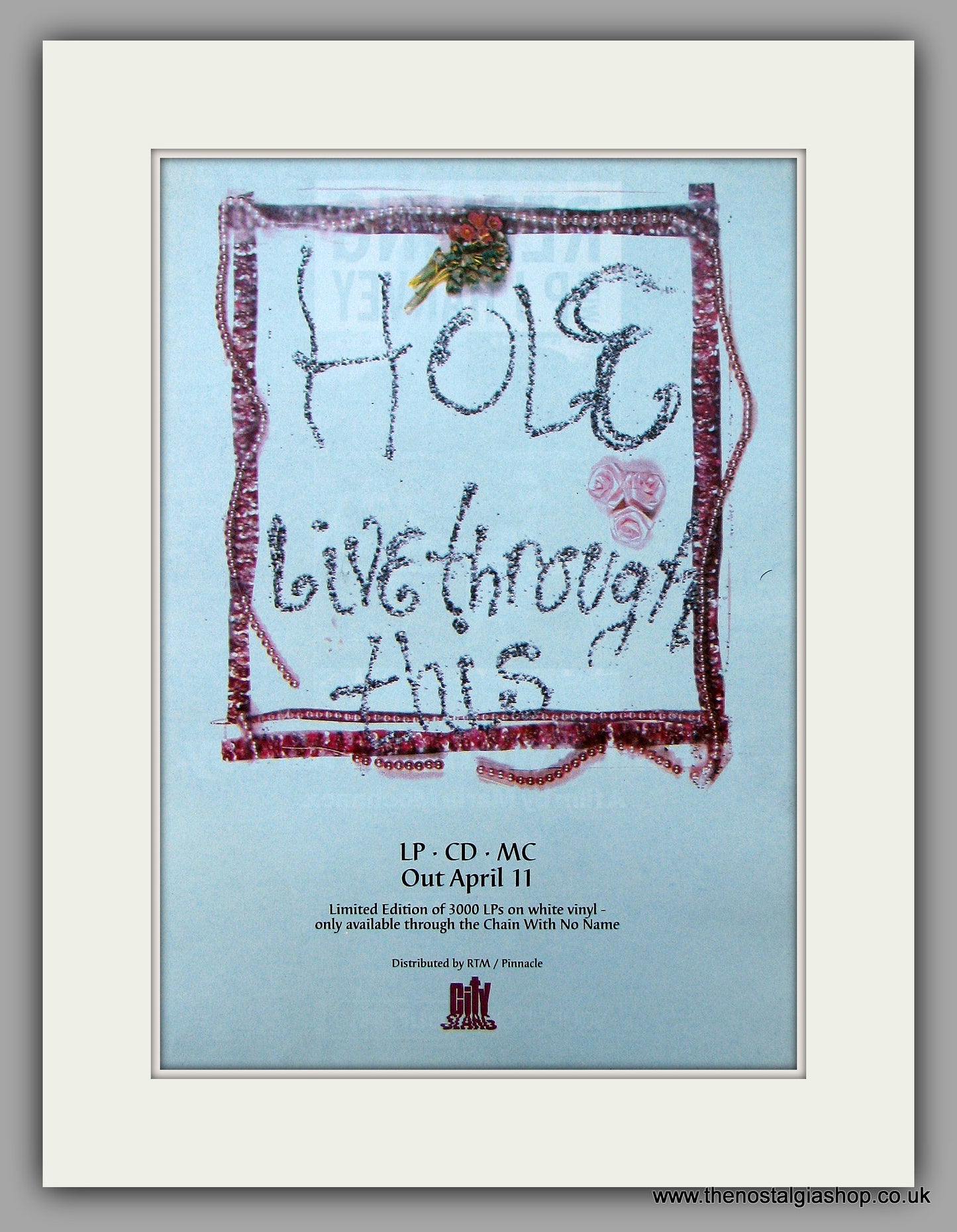 Hole - Live Through This. Original Vintage Advert 1994 (ref AD10808)
