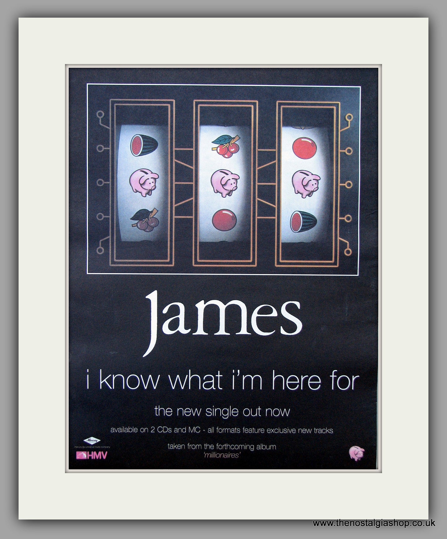 James - I Know What I'm Here For. Original Vintage Advert 1999 (ref AD10833)
