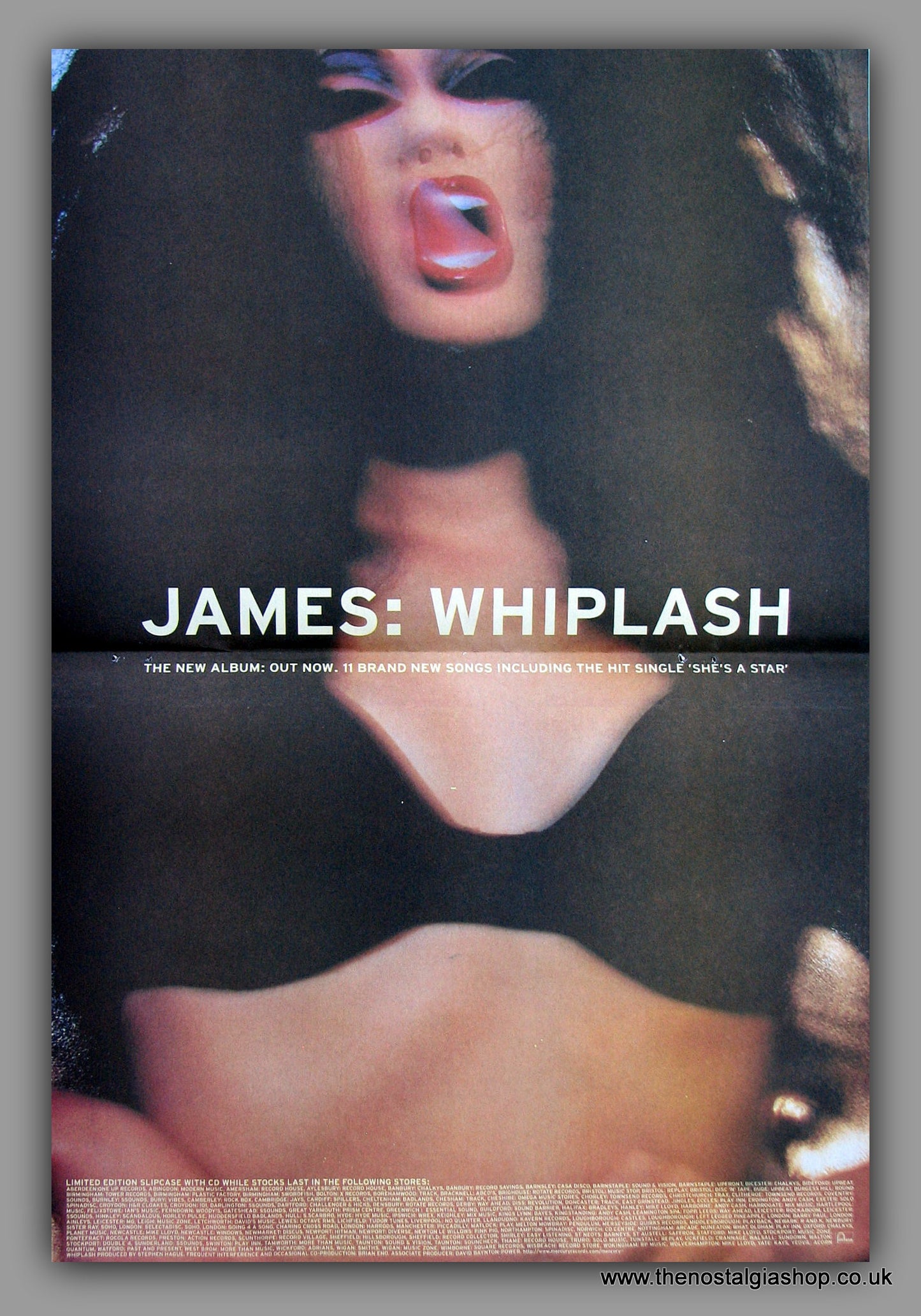 James - Whiplash. Large Original Vintage Advert 1997 (ref AD10837)
