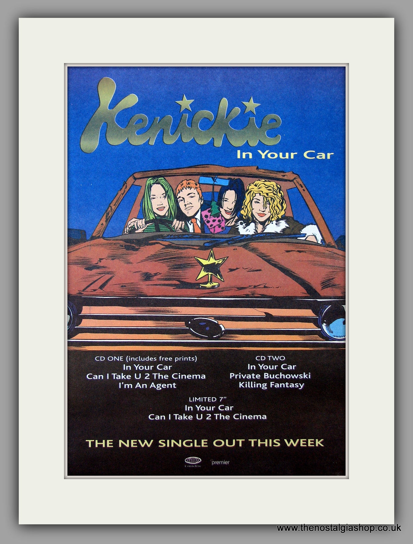 Kenickie - In Your Car. Original Vintage Advert 1997 (ref AD10841)