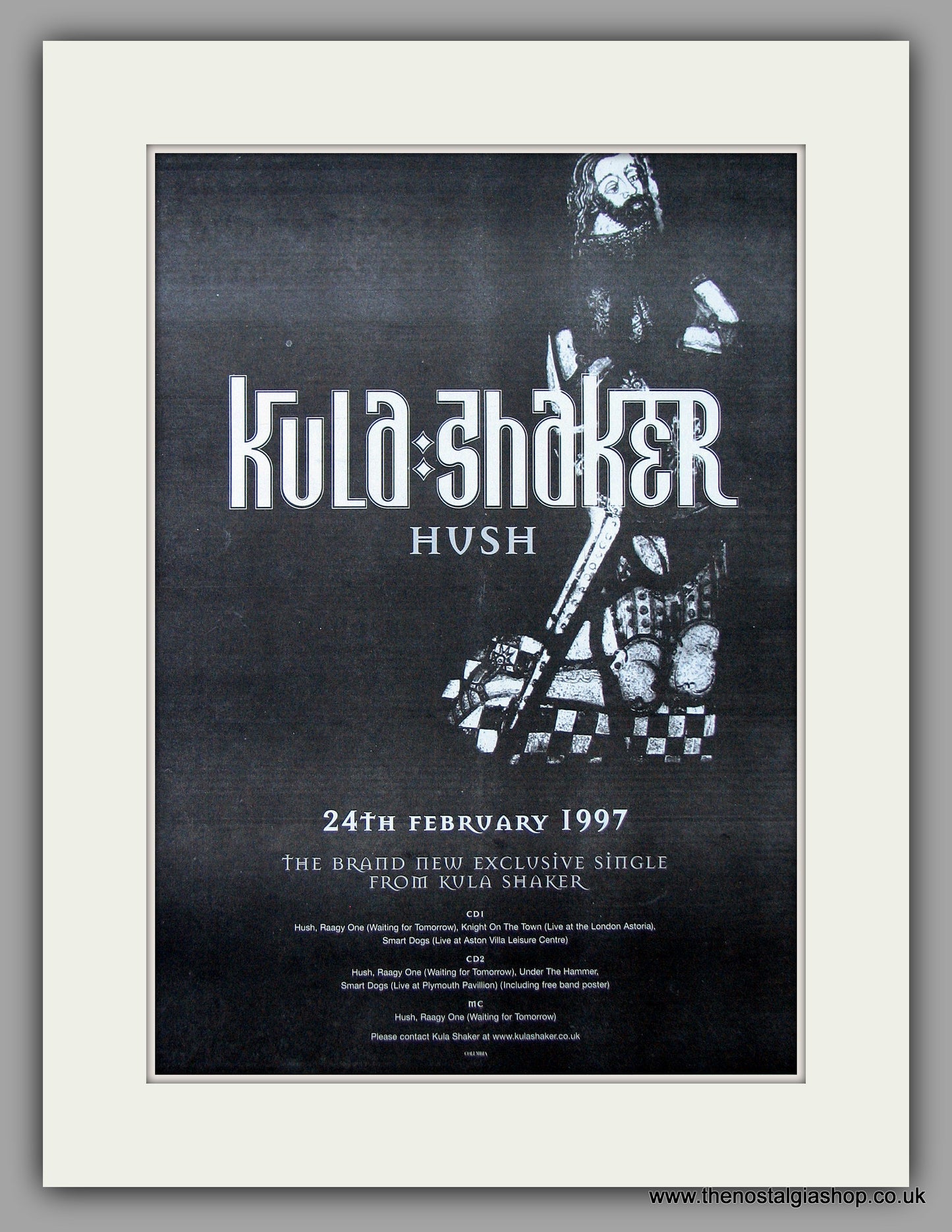 Kula Shaker - Hush. Original Vintage Advert 1997 (ref AD10850)