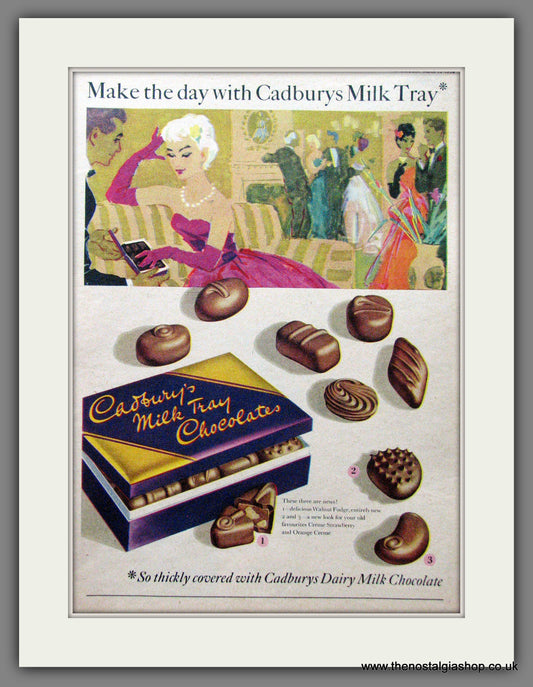 Cadbury's Milk Tray Chocolates. Original Advert 1958 (ref AD55275)
