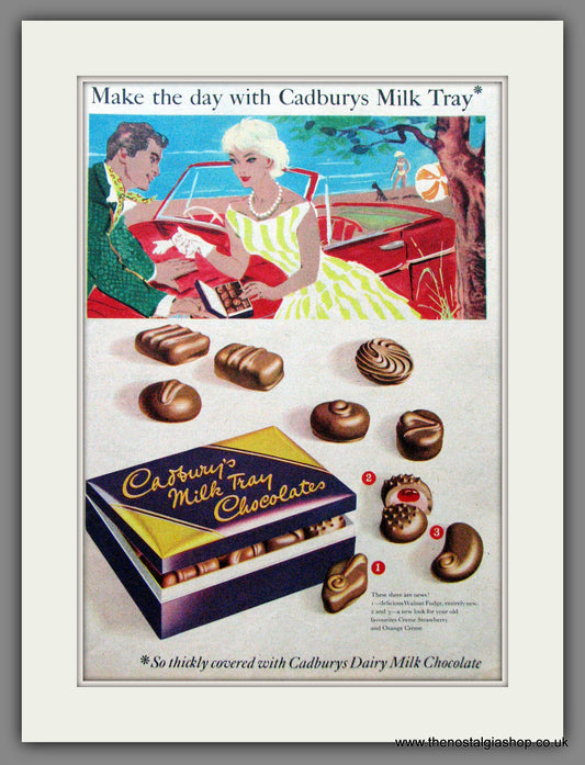 Cadbury's Milk Tray Chocolates. Original Advert 1958 (ref AD55276)