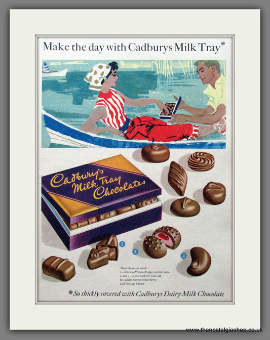 Cadbury's Milk Tray Chocolates. Original Advert 1958 (ref AD55278)