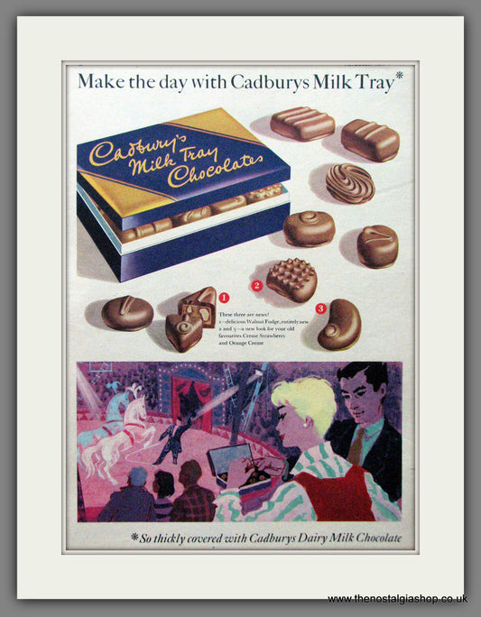 Cadbury's Milk Tray Chocolates. Original Advert 1958 (ref AD55279)