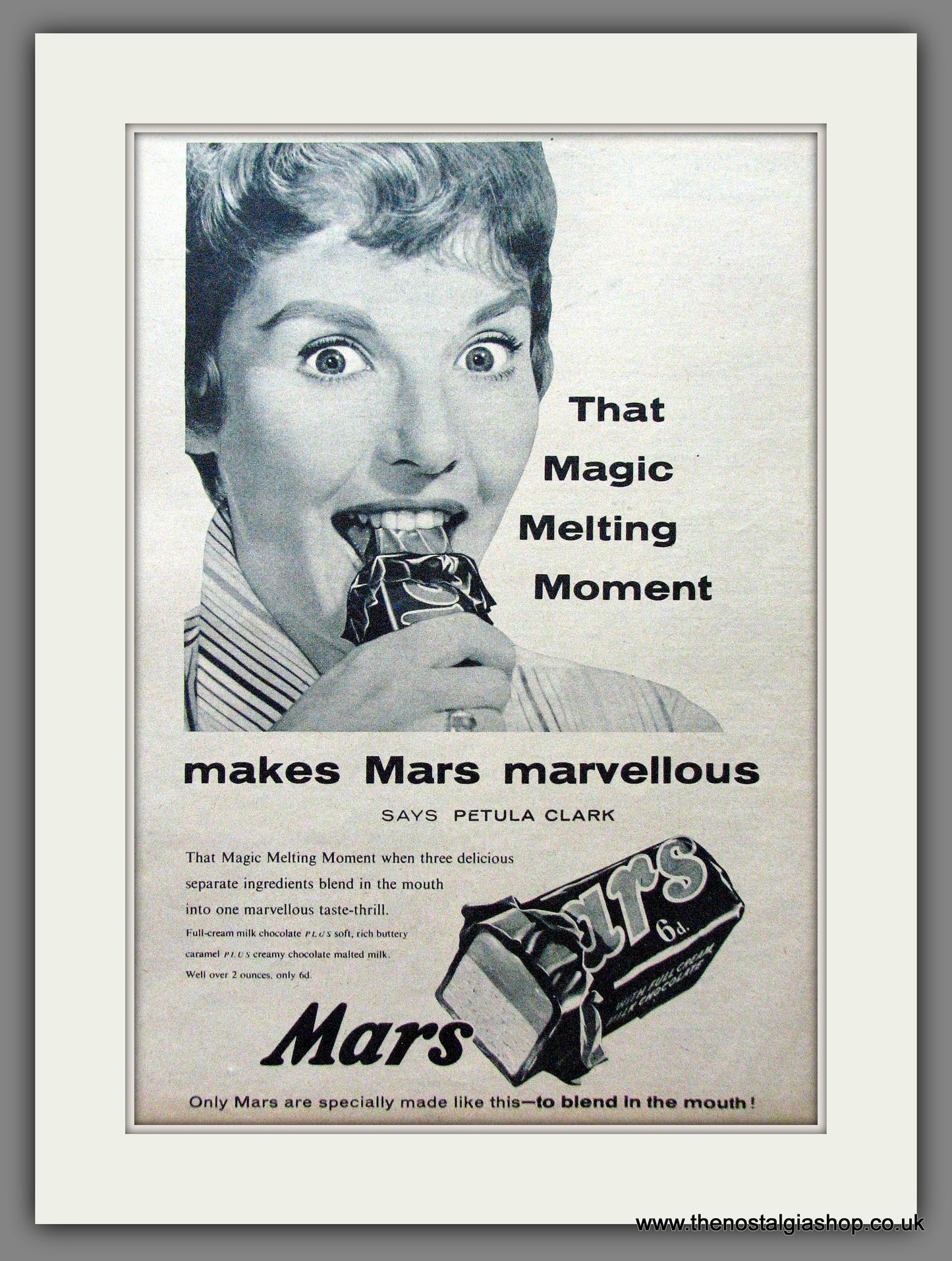 Mars Bar with Petula Clark. Original Advert 1957 (ref AD55289)