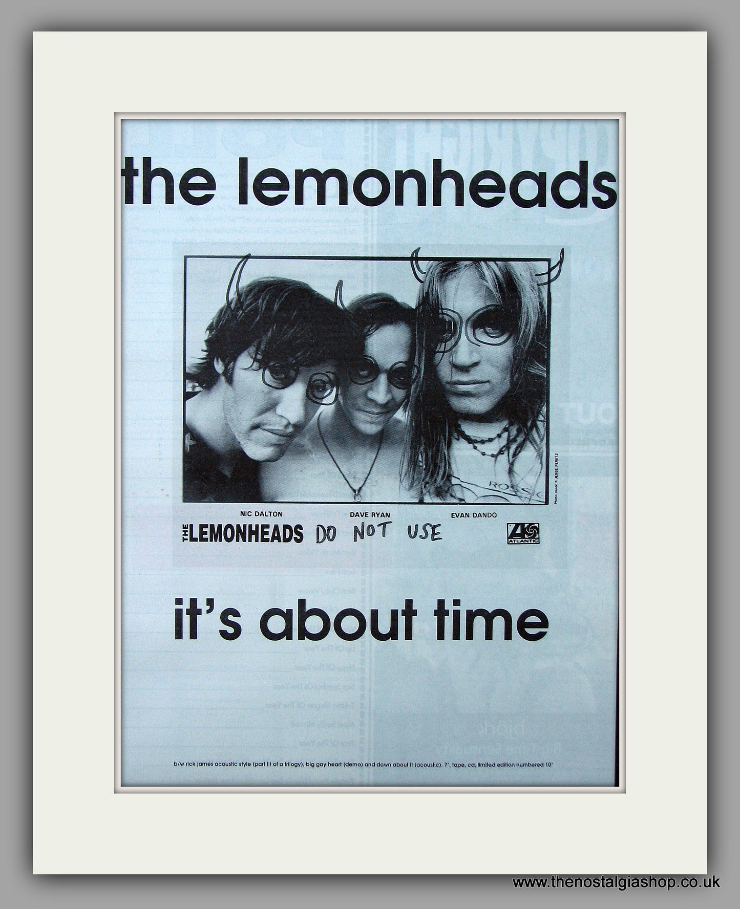 Lemonheads (The) - It's About Time. Original Vintage Advert 1993  (ref AD10874)