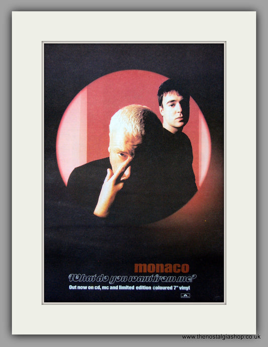 Monaco - What Do You Want From me. Original Vintage Advert 1997 (ref AD10878)