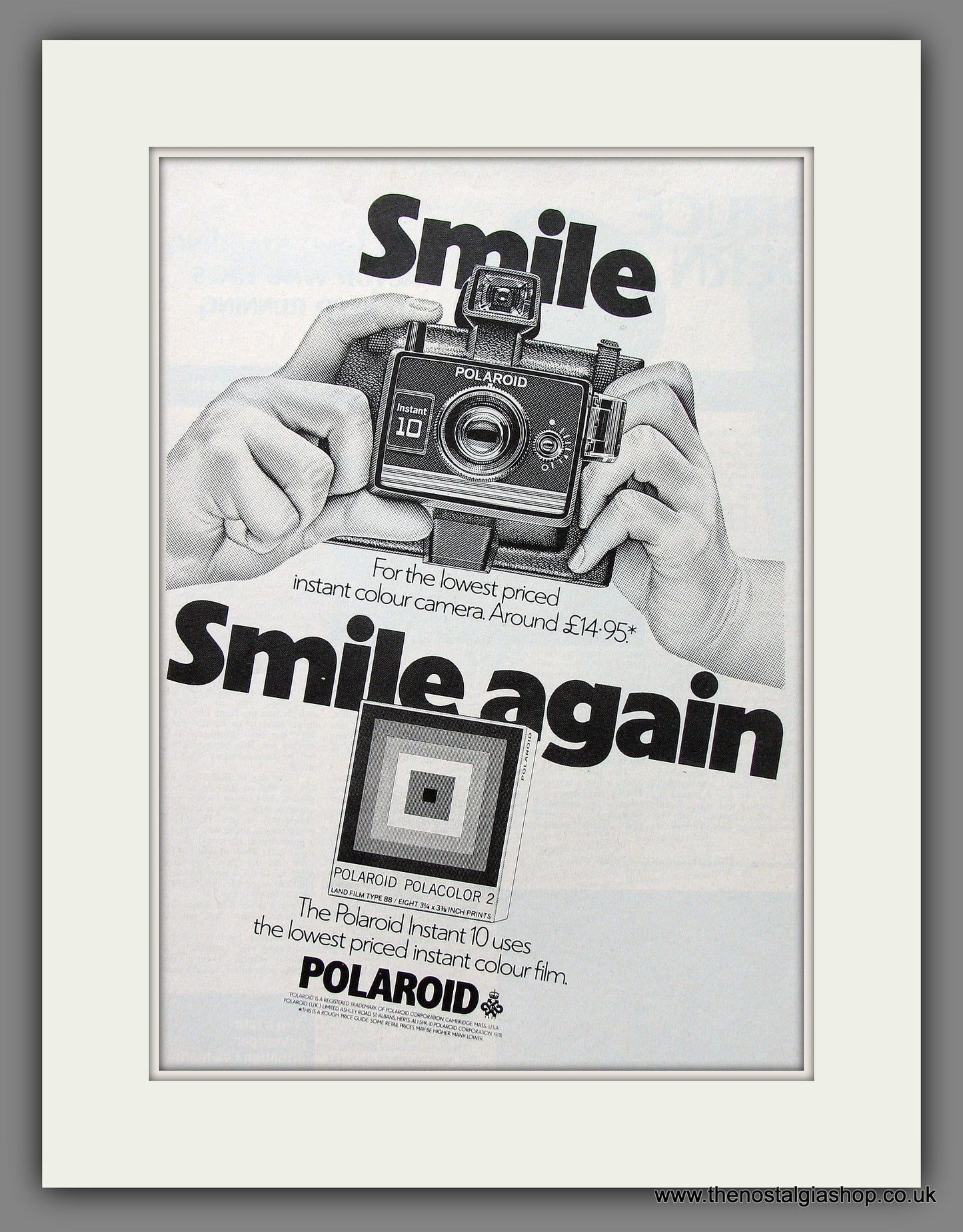 Polaroid Instant 10 Camera. Original Advert 1978 (ref AD55311)