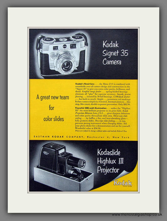 Kodak Signet 35 Camera. Original Advert 1953 (ref AD55313)