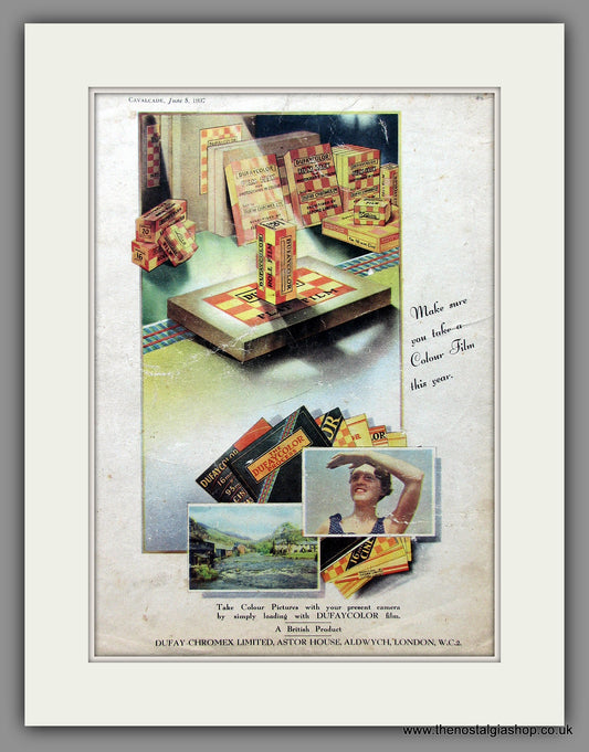 Dufaycolor Camera Film. Original Advert 1937 (ref AD55318)