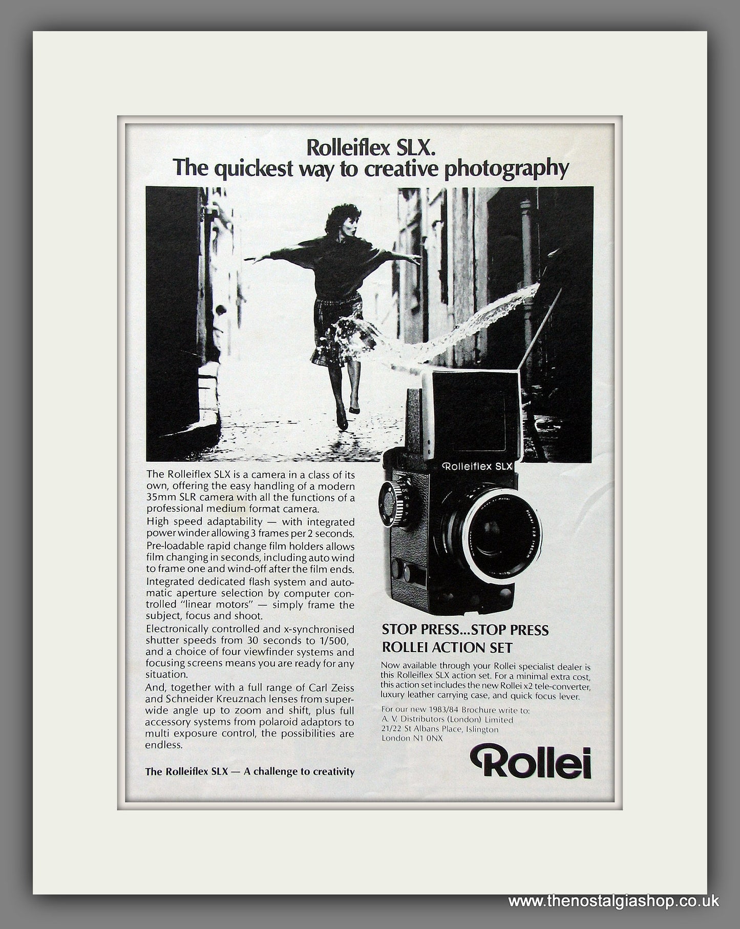 Rollei SLX Camera. Original Advert 1983 (ref AD55323)