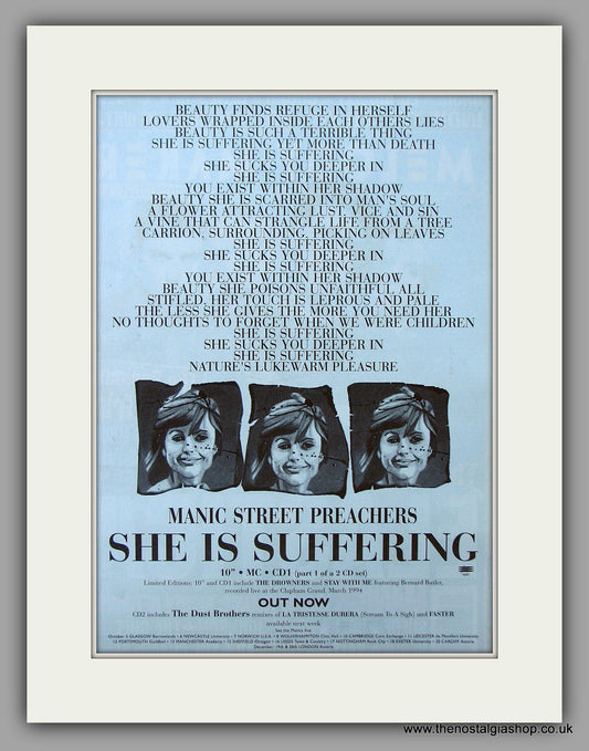 Manic Street Preachers - She Is Suffering. Original Vintage Advert 1994 (ref AD10904)