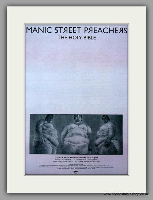 Manic Street Preachers - The Holy Bible. Original Vintage Advert 1994 (ref AD10905)