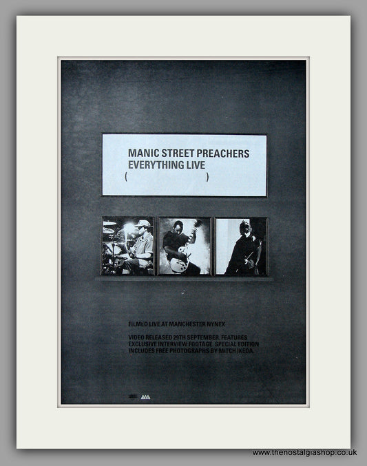 Manic Street Preachers - Everything Live . Original Vintage Advert 1997 (ref AD10906)