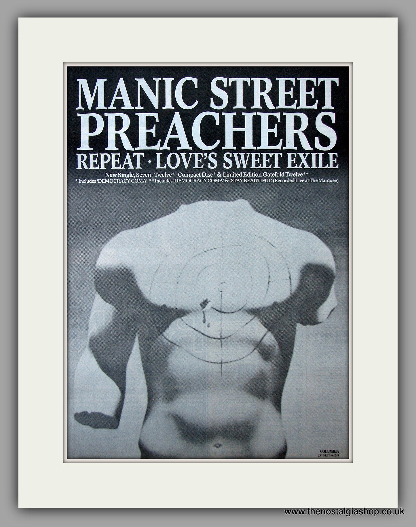 Manic Street Preachers - Repeat Love's Sweet Exile . Original Vintage Advert 1991 (ref AD10907)