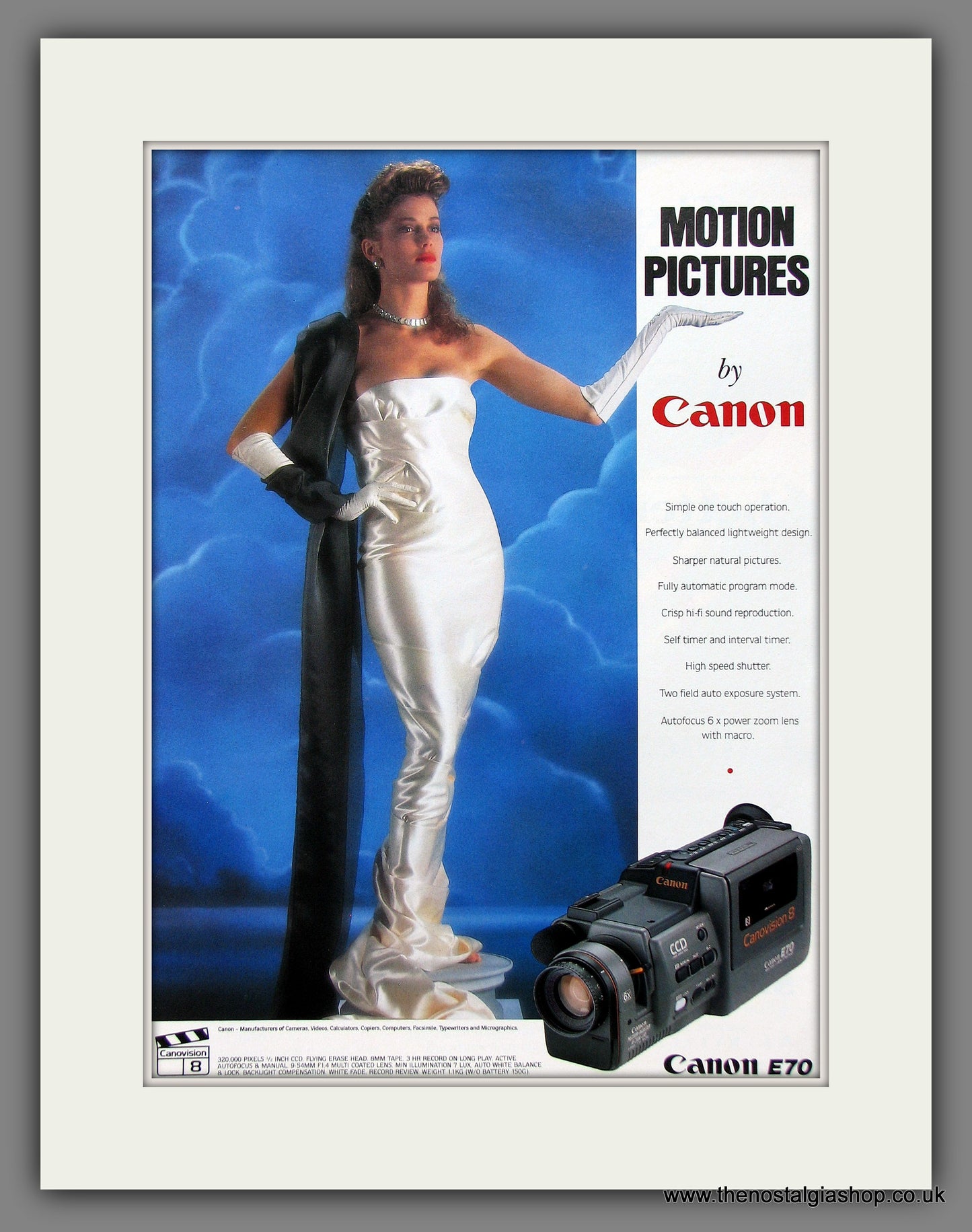 Canon E70 Movie Camera. Original Advert 1980's (ref AD55330)