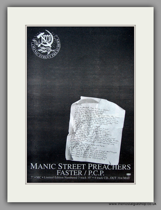 Manic Street Preachers - Faster. Original Vintage Advert 1994 (ref AD10910)
