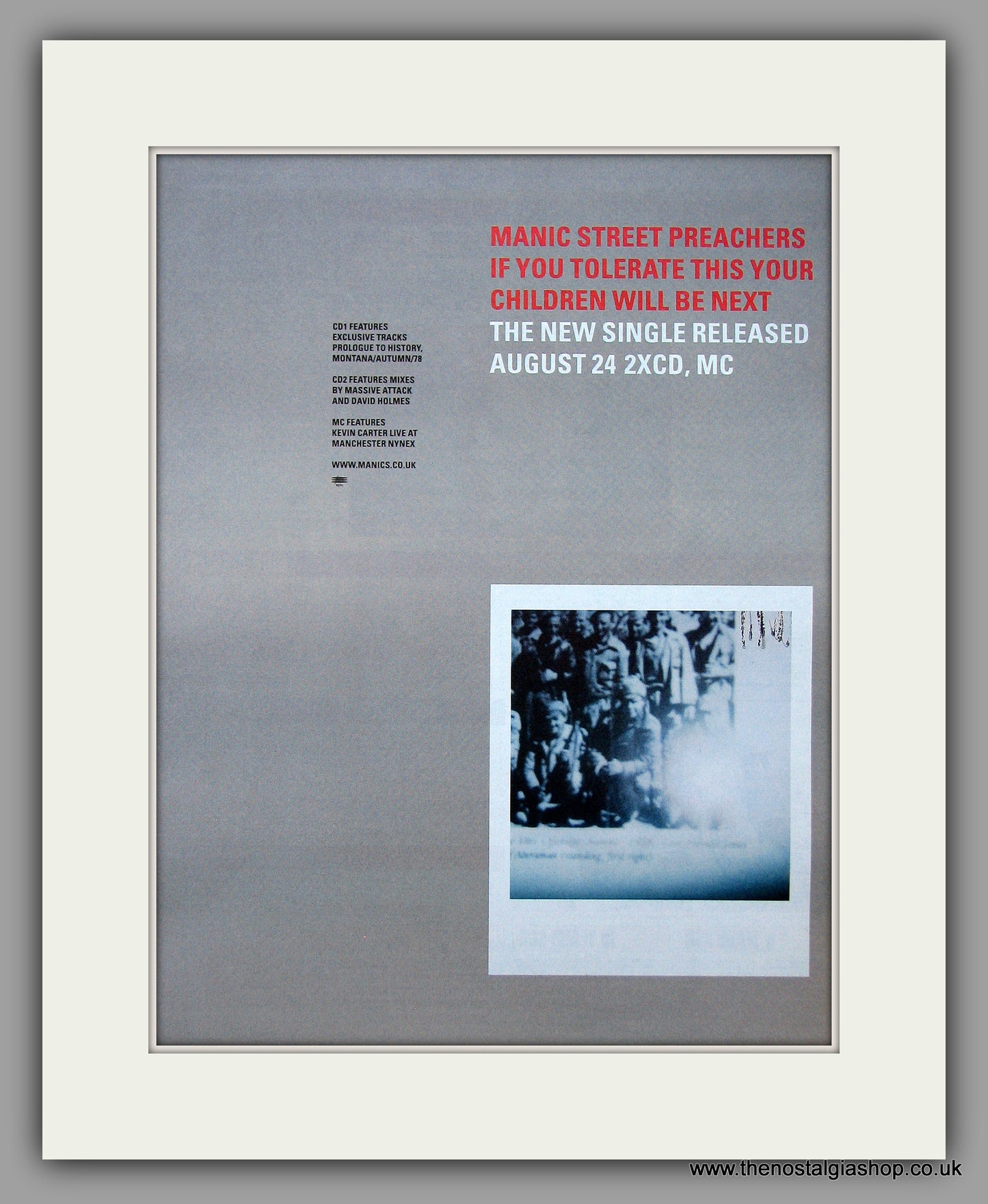 Manic Street Preachers - If You Tolerate This. Original Vintage Advert 1998 (ref AD10917)