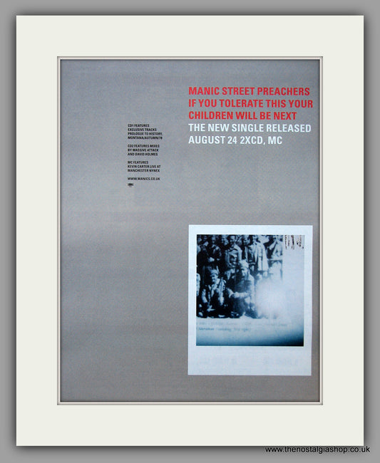 Manic Street Preachers - If You Tolerate This. Original Vintage Advert 1998 (ref AD10917)