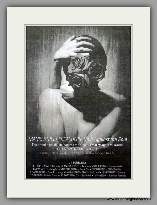 Manic Street Preachers - Gold Against The Soul. Original Vintage Advert 1993 (ref AD10918)