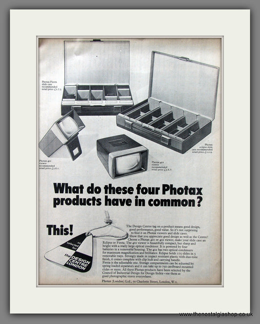 Photax Slide Viewers. Original Advert 1970 (ref AD55335)