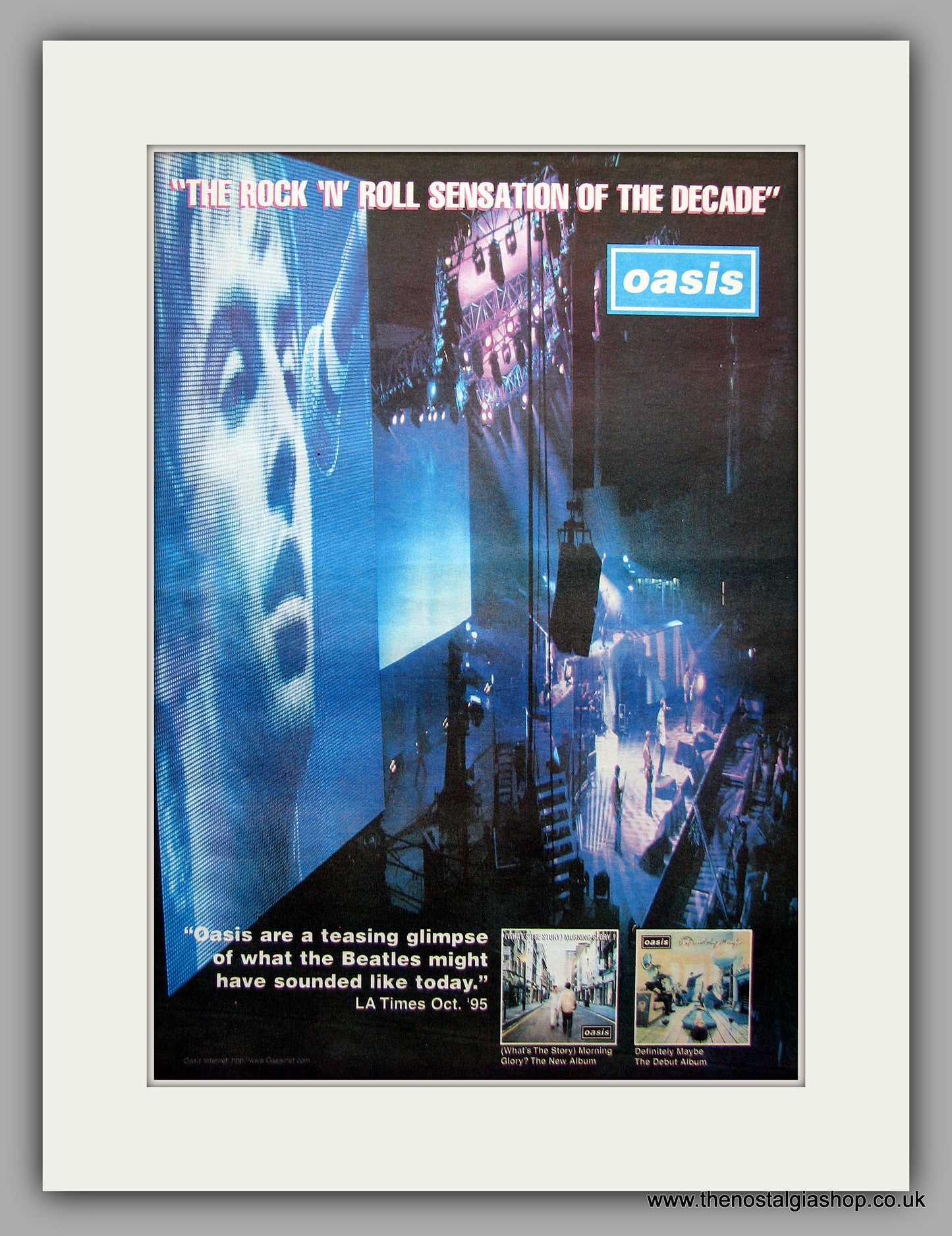 Oasis. Sensation of the Decade.  Original Vintage Advert 1995 (ref AD10759)