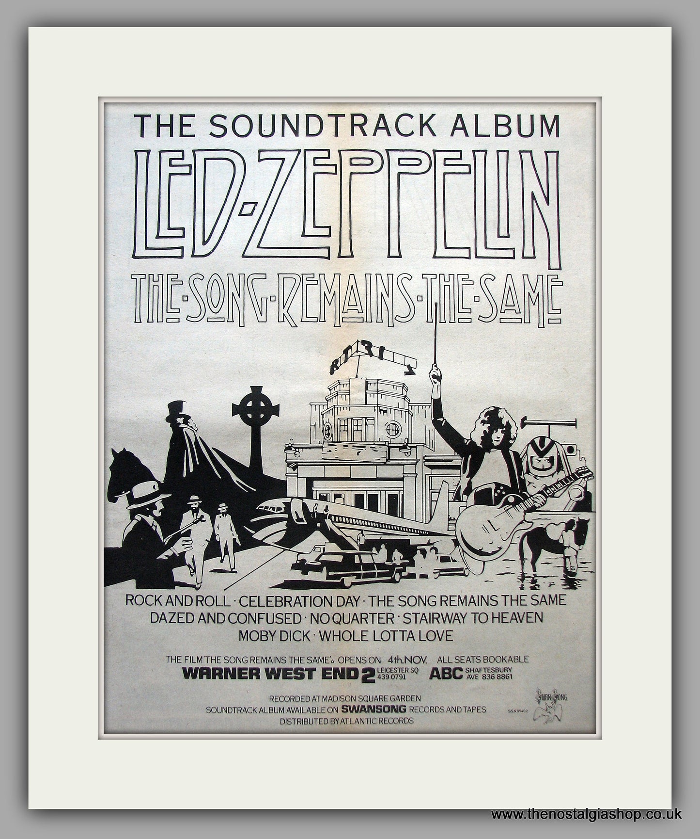 Led- Zeppelin. The Song Remains The Same. Original Vintage Advert 1976 (ref AD10765)