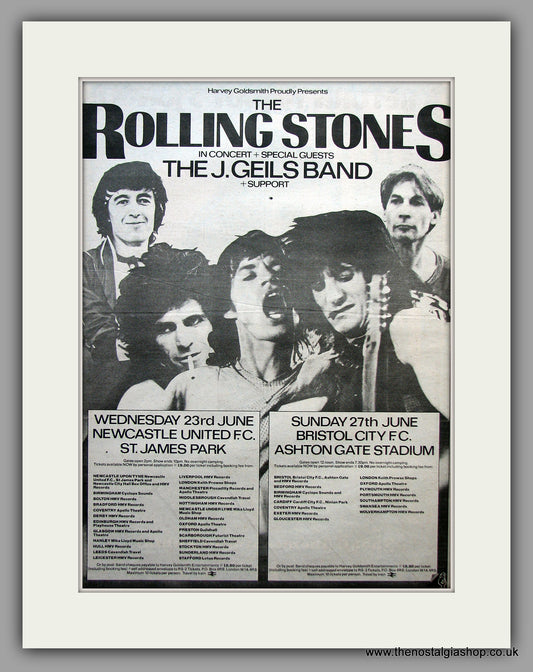 Rolling Stones. Concerts 1982. Original Vintage Advert 1982 (ref AD10913)
