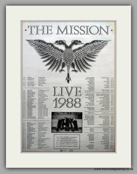 Mission (The) Tour 1988. Original Vintage Advert 1988 (ref AD10911)