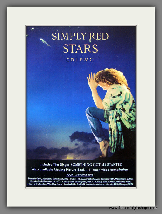 Simply Red. Stars. UK Tour Dates. Original Music Advert 1992 (ref AD55463)