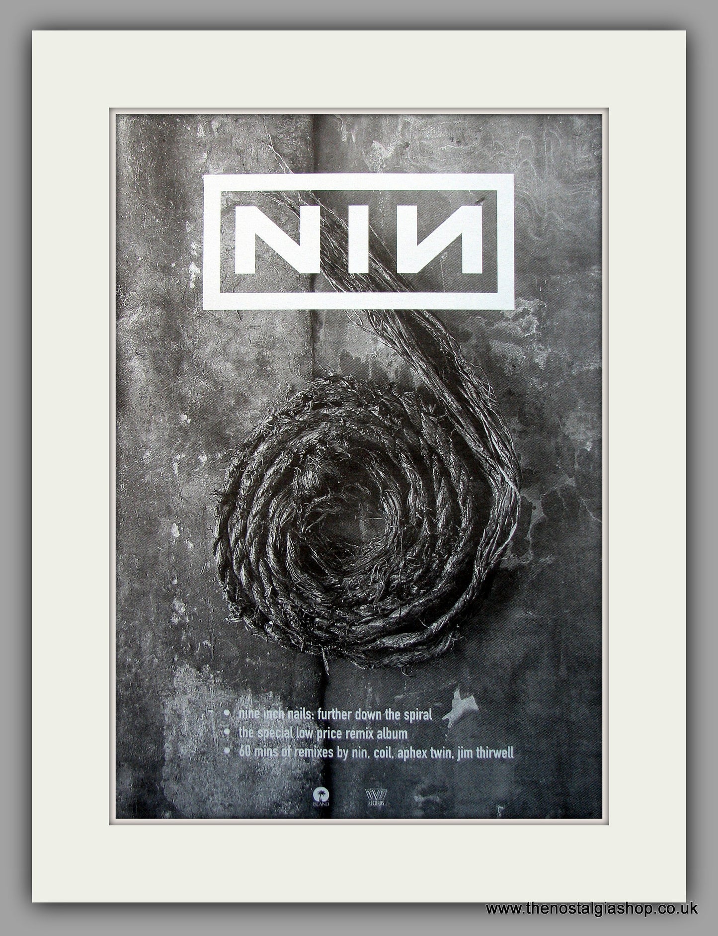 Nine Inch Nails - Further Down The Spiral. Original Vintage Advert 1995 (ref AD10932)