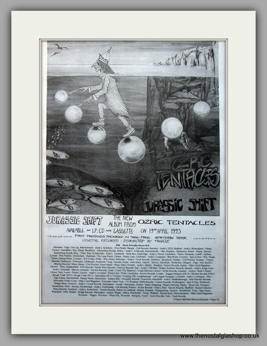 Ozric Tentacles - Jurassic Shift. Original Vintage Advert 1993 (ref AD10939)