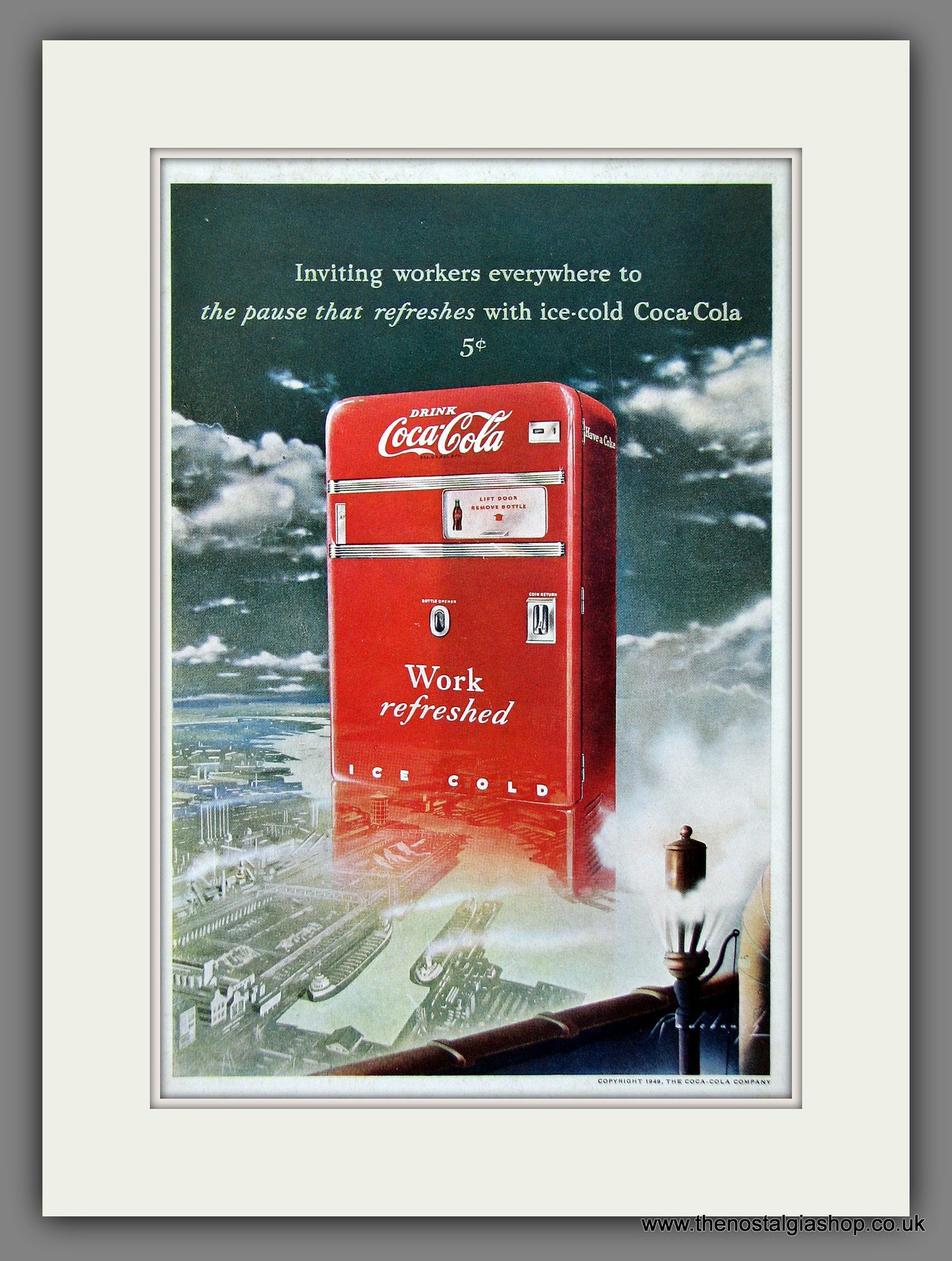 Coca-Cola Work Refreshed. Original Advert 1949 (ref AD55340)