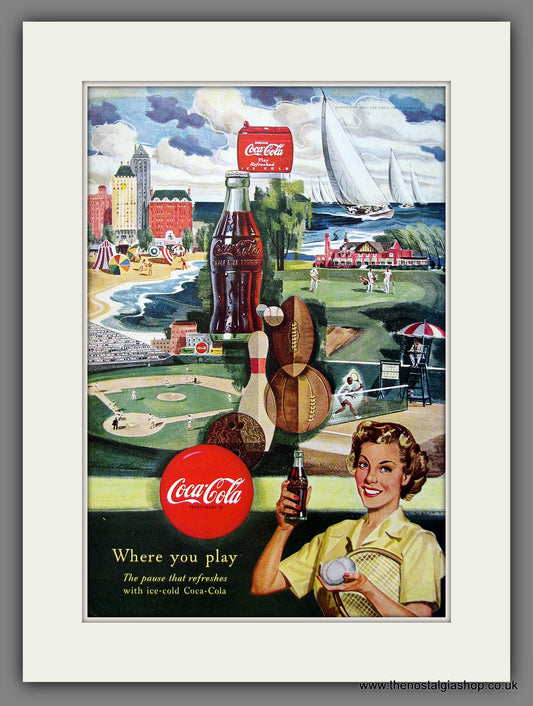 Coca-Cola Where You Play. Original Advert 1950 (ref AD55341)