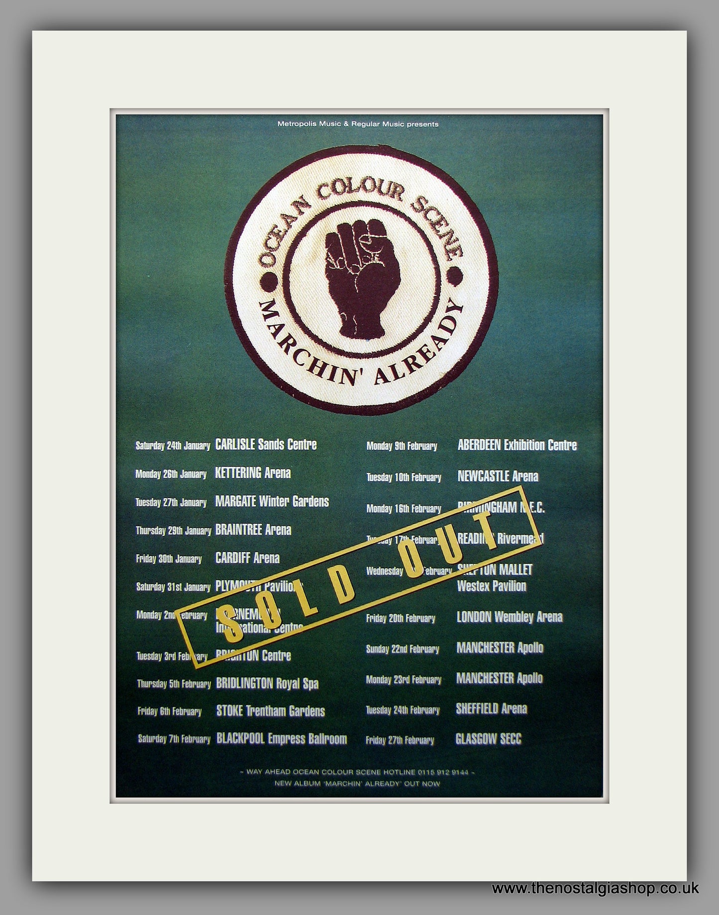 Ocean Colour Scene - Marchin' Already Tour Dates. Original Vintage Advert 1998 (ref AD10952)