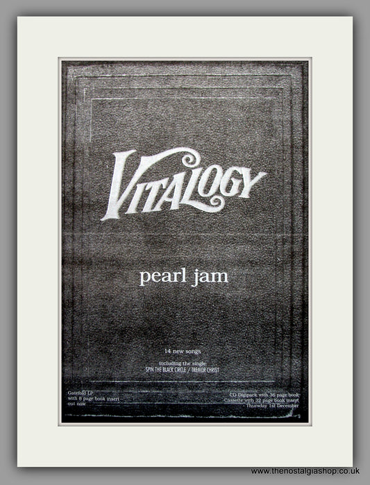 Pearl Jam - Vitalogy. Original Vintage Advert 1994 (ref AD10961)