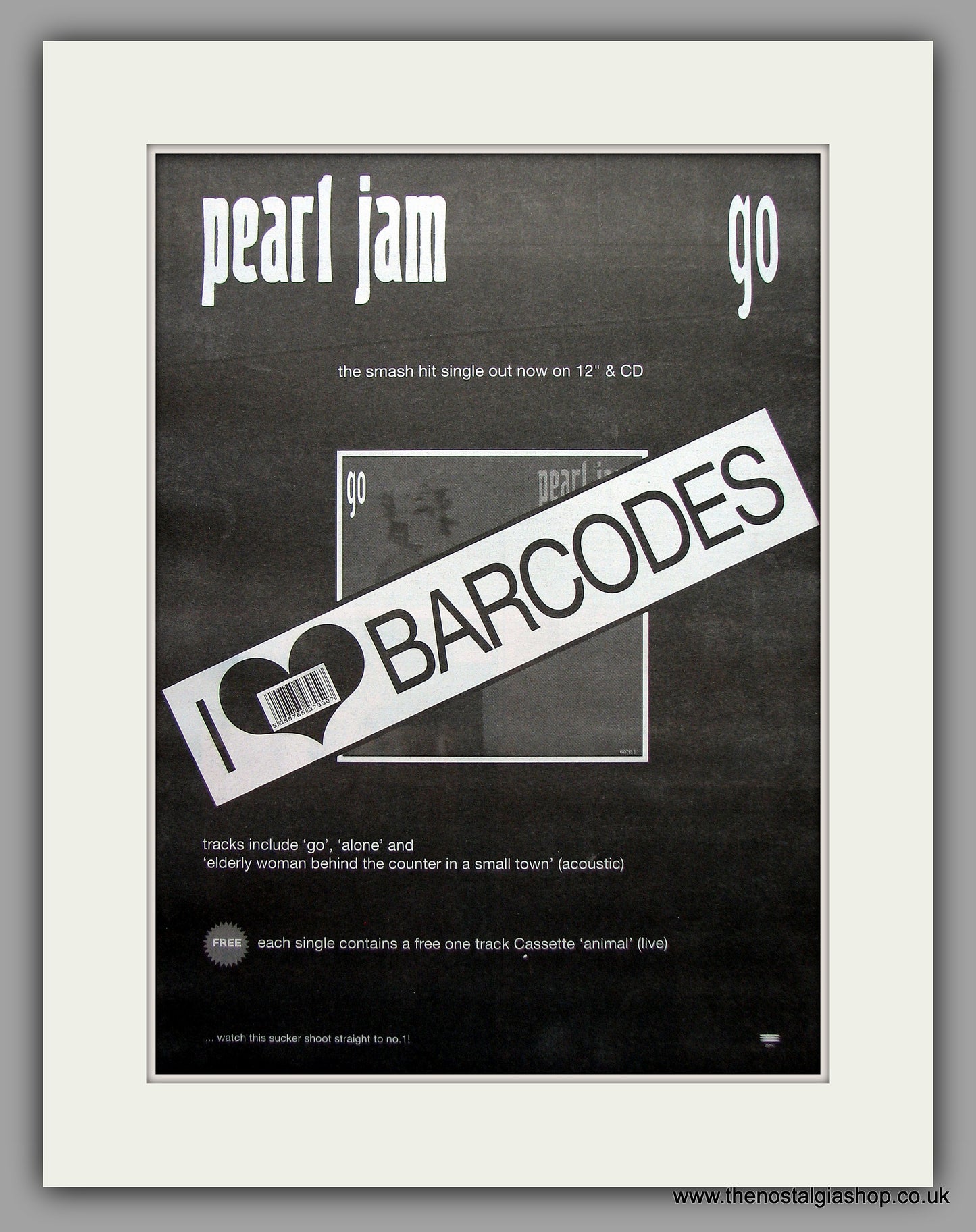 Pearl Jam - Go. Original Vintage Advert 1993 (ref AD10962)