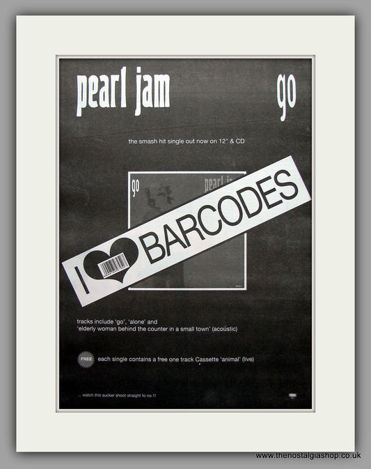 Pearl Jam - Go. Original Vintage Advert 1993 (ref AD10962)