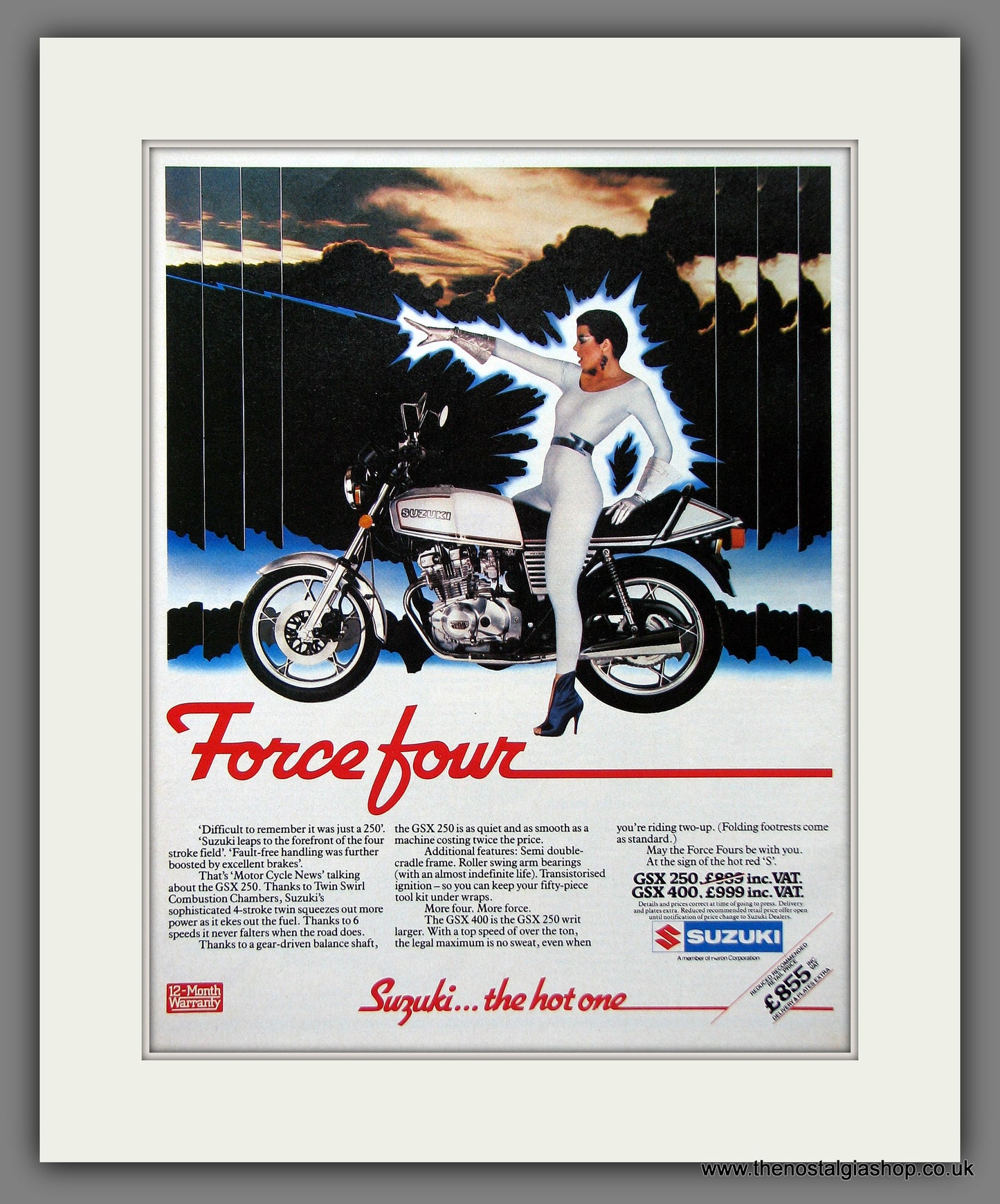 Suzuki GSX 250, GSX 450 Motorcycles. Original Advert 1981 (ref AD55367)