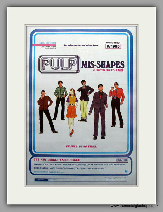 Pulp - Mis-Shapes. Original Vintage Advert 1995 (ref AD10964)