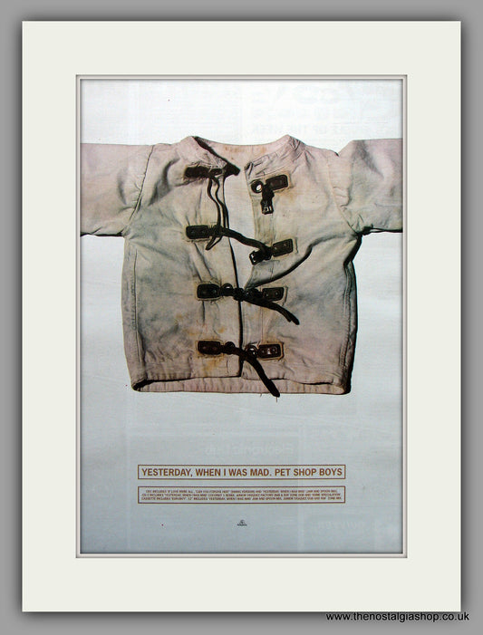 Pet Shop Boys Yesterday, When I Was Mad. Original Vintage Advert 1994 (ref AD10968)