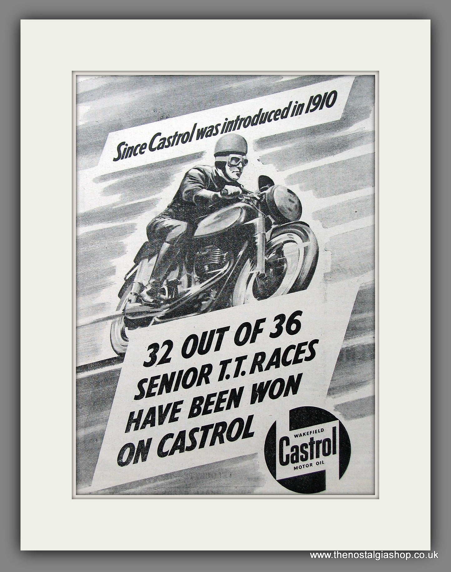 Castrol Motor Oil. Winning The T.T. Original advert 1958 (ref AD55380)