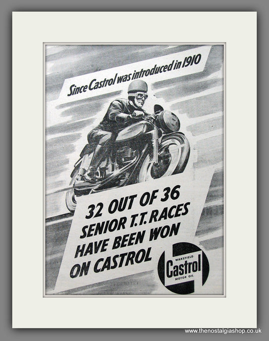 Castrol Motor Oil. Winning The T.T. Original advert 1958 (ref AD55380)