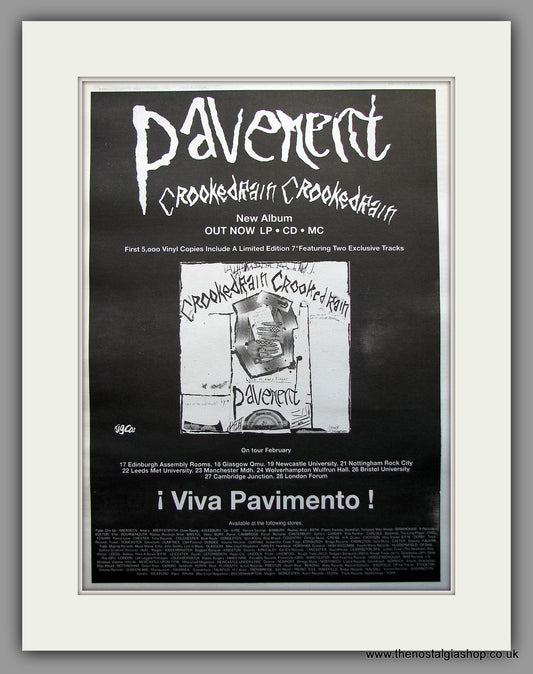 Pavement - Crooked Rain. Original Vintage Advert 1994 (ref AD10978)