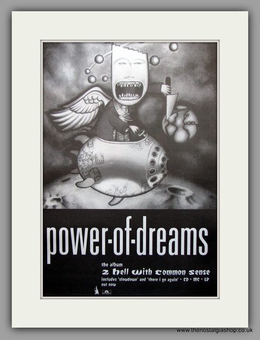Power-Of-Dreams - 2 Hell With Common Sense. Original Vintage Advert 1992 (ref AD10981)