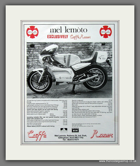 Mel Lemoto Cafe Racer. Original advert 1982 (ref AD55379)